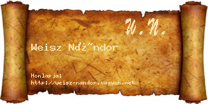 Weisz Nándor névjegykártya
